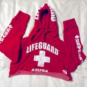 Cropped red aruba hoodie
